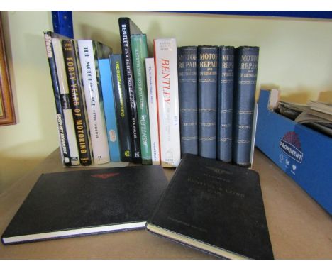 A quantity of motor related books including a Bentley 4¼ litre handbook and four volumes of Newnes Motor Repair and Overhauli
