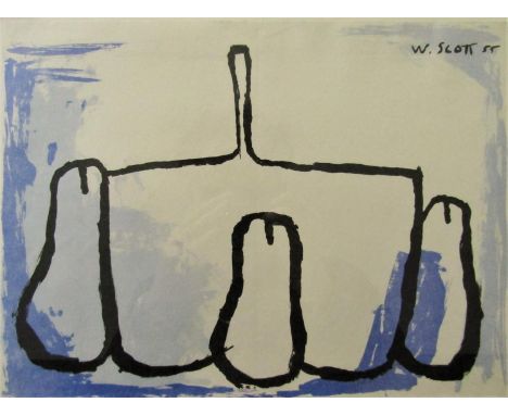 William Scott (1913-1989) - 'Three Pears and Pan', lithograph, 26 x 35cm, framed 