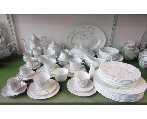 A collection of Wedgwood Campion dinner and tea wares including a tureen and cover, oval meat plate, pair of oval serving dis