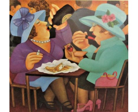 Beryl Cook (1926-2008) - 'Ladies Who Lunch', signed, limited 453/650 colour lithograph, 40 x 44cm, unframed 