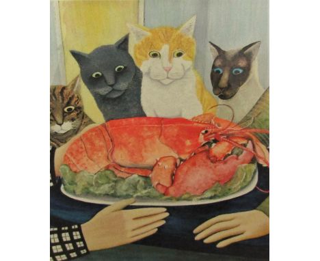 Beryl Cook (1926-2008) - 'Four Hungry Cats', signed, colour lithograph, 40 x 35cm, framed 