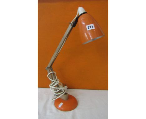Jasper Conran Mac Lamp, with articulated column and orange shade and base, 46 cm high approx
