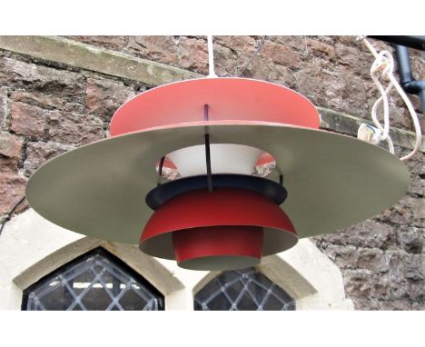 Poul Hennginsen for Loius Poulsen - PH5 Pendant Ceiling Light, in red, 50cm diameter