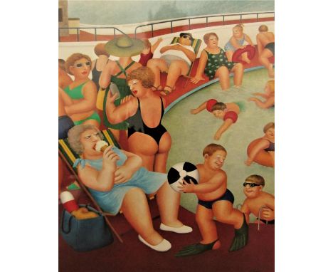 Beryl Cook (1926-2008) - 'The Bathing pool', signed, limited /850 colour lithograph, 48 x 38cm, unframed 