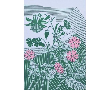 Edward Bawden (1903 - 1989) - 'Campion and Columbine', 44 /500 lithograph, 25 x 18cm, framed&nbsp;