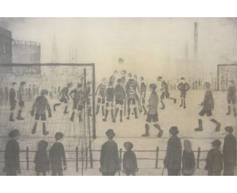 Laurence Stephen Lowry (1887 - 1976, British) - 'The Football Match', signed, seal mark, limited 330/850, black and white lit