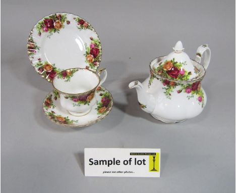 A collection of Royal Albert Old Country Roses pattern wares comprising two handled tureen and cover, two tier cake stand, te