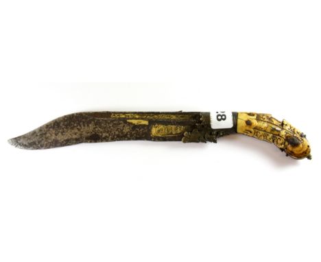 An 18th century ivory handled Sri Lankan dagger, l. 30cm.