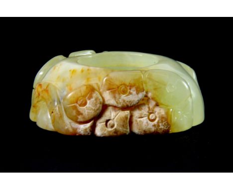 A small Chinese jade/hardstone brush washing bowl, dia. 5.5cm.