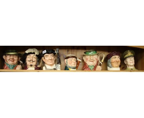 Three Royal Doulton large character jugs (all first quality) together with four other character jugs.