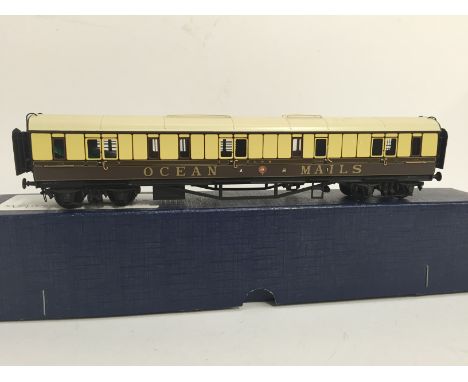 LAWRENCE Scale Models Brass Kit Built GWR lined Brown/Cream Diagram K36 'Ocean Mails' Coach -  signed Lawrence Scale Models n