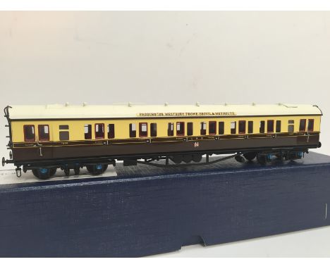 LAWRENCE Scale Models Brass Kit built  GWR Brown/Cream Corridor First/Third/Guard slip Coach no 7900 with 'Paddington, Westbu