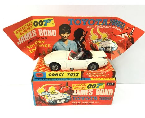 Corgi Toys 336 James Bond Toyota 2000 GT from James Bond 'You Only Live Twice', G-VG, (lacks missiles James Bond and Secret I