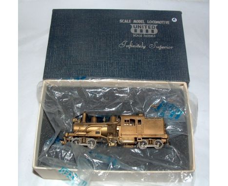 UNITED SCale Models HO unpainted Brass 65T Heisler. Made by Atlas. Body has some tarnishing and while working would benefit f