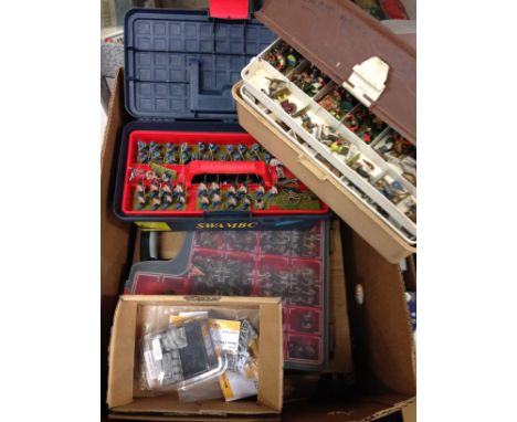 Large quantity of loose wargaming figures, mostly plastic and painted, includes Roman Army, Dark Ages Saxon 'Arfer' and Colon