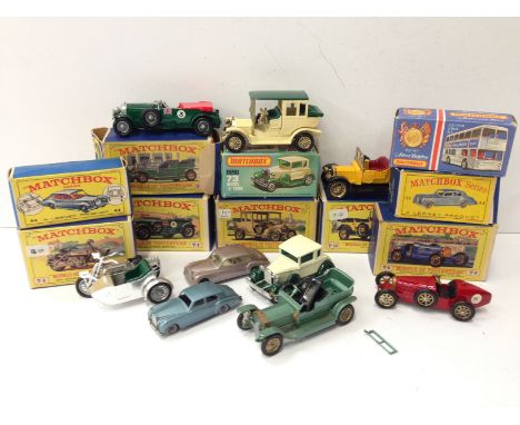 Selection of Lesney Matchbox models: 6 x Models of Yesteryear; 44 Rolls Royce Phantom V; 44 Rolls Silver Cloud; 73 Model A Fo