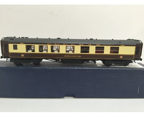 WILLETTS Scale Models Brass Kit built  Brown and Cream Pullman Coach 'Pegasus' housing 'The Trianon Bar'. Built by Willetts a