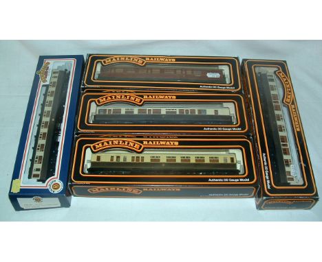 MAINLINE/BACHMANN 5 x 'Colletts' Mainline GWR Cream/Chocolate nos 937123 x 2 and 937124 and BR(W) Maroon 937308 - Bachmann Ch