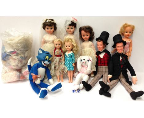 Six assorted plastic dolls, c.1960's/'70s, by Rosebud and others. Together with Master Indsutries mouse soft toy, 2 x Mattel 