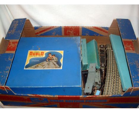 A tray containing a HORNBY DUBLO LMS EDG7 Tank Goods Train Set comprising a EDL7 Matt Black 0-6-2T no 6917 (with Horseshoe Ma