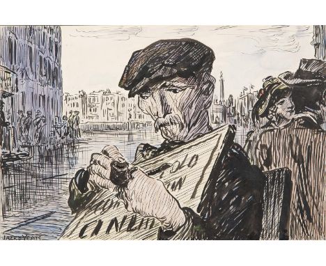 Jack Butler Yeats RHA (1871-1957)The Sandwich Board ManPen, ink and watercolour on paper21 x 32cm (8¼ x 12½'')SignedProvenanc