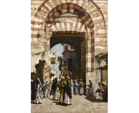 Aloysius O'Kelly (1853-1936)The Gate of Bab ZuwaylaOil on canvasSigned and inscribed 'Cairo'From childhood, Aloysius O’Kelly 