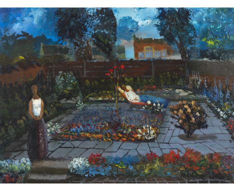Daniel O'Neill (1920-1974)The GardenOil on board, 46 x 60cm (18 x 23½'')Inscribed with title versoProvenance: Purchased c.197
