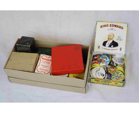 Collection of vintage Playing Card games etc, Pocket Chess, pin Badges etc