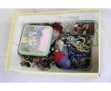 Box of mixed Costume jewellery to include vintage