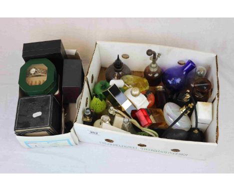 Mixed collection of vintage Perfumes, Glass Paperweights, bottles etc and boxed Fashion Watches