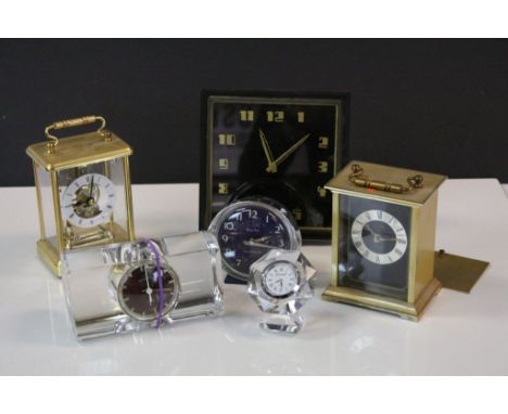 Collection of Clocks including London Clock Co. Carriage Clock, Westclock, Jaeger, etc