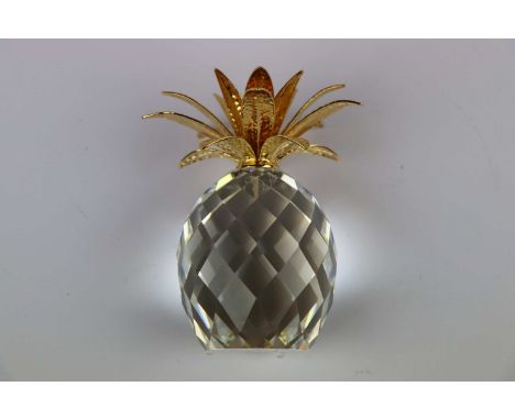 Boxed Swarovski Crystal Pineapple Paperweight, item 7600NR136002, approx 10.5cm tall