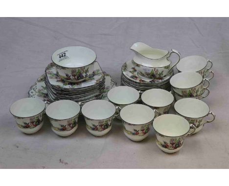 Early 20th century Fenton ' Dell ' Part Tea Service comprising 12 Tea Cups, 12 Saucers, 12 Tea Plates, Milk Jug, Suger Bowl a
