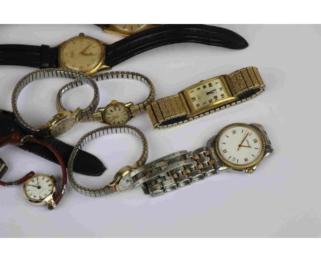 Collection of vintage Wristwatches, mainly mechanical to include Bentima, Rotary &amp; a ladies Omega Constellation movement 