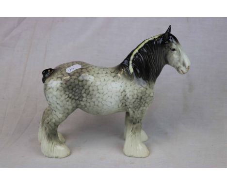 Beswick ceramic Rocking Horse grey Shire Mare model 818, stands approx 21cm, some glaze crazing, stain to base of left foot