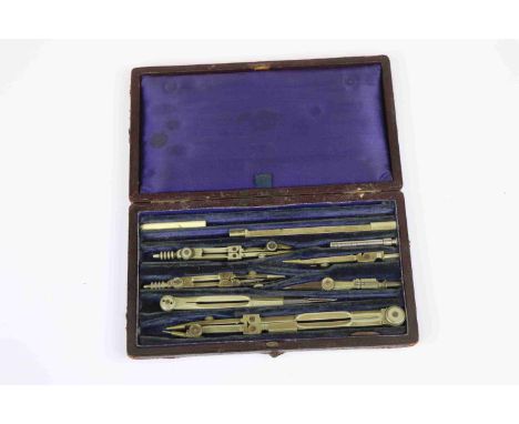 Vintage leather cased Enginnering Drawing set