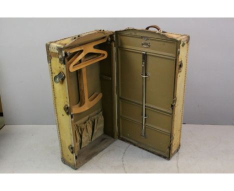 Early 20th century Selfridges Pigskin Travelling Wardrobe Trunk with Fitted Interior, 107cms high