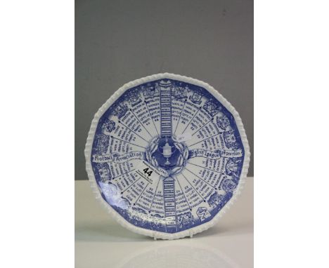 Edwardian ceramic Charger depicting Football Association English League 1st Division results 1906-7, designed by S J Kepple f