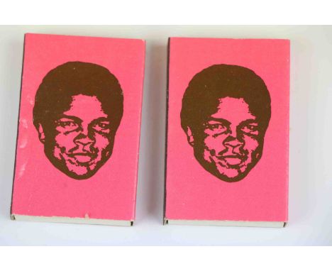 Four boxes of vintage Matches purchased 1975 at a Muhamed Ali Boxing match with his image to the covers