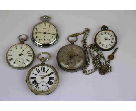 Collection of vintage Pocket watches to include Hallmarked Silver Fusee with chain &amp; key etc