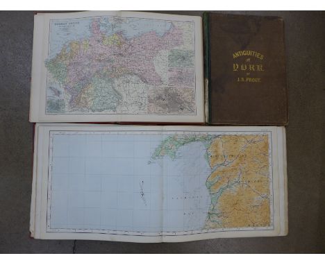 Three books;- Antiquities of York, Ordnance Survey Atlas of England and Wales and The New General Atlas of The World
