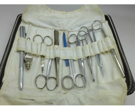 A case of scissors and tools