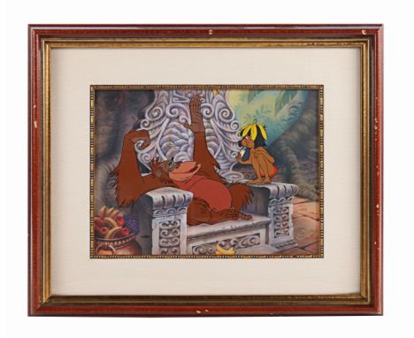THE JUNGLE BOOK (1967) - Framed Limited Edition King Louie Feeds Mowgli Hand-Painted Animation Cel, 1992Bidding for this lot 