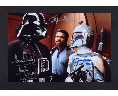 STAR WARS: THE EMPIRE STRIKES BACK (1980) - Billy Dee Williams, Dave Prowse and Jeremy Bulloch Autographed Publicity Photogra