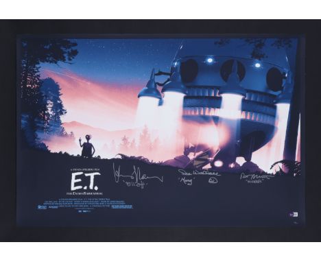E.T. THE EXTRA-TERRESTRIAL (1982) - Henry Thomas, Dee Wallace and Robert MacNaughton Autographed Limited Edition Print by Mat