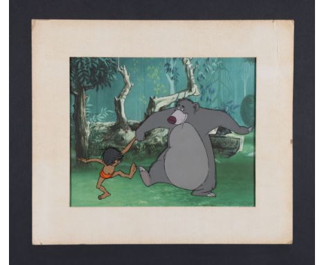 THE JUNGLE BOOK (1967) - Mounted Original Mowgli and Baloo Dancing Hand-Painted Animation Cel, 1967Bidding for this lot will 