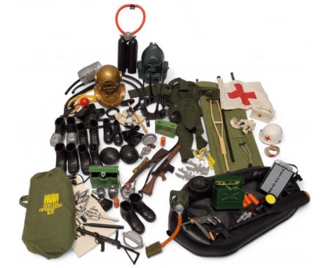 Action Man - a Sabotage set; a Special Operations Kit; Medic; Deep Sea Diver; Scuba Diver; etc. (not checked for completeness