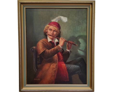 B. Longworth (20th century School),  Portrait of a young musician in the18th century Continental School manner, oil on canvas