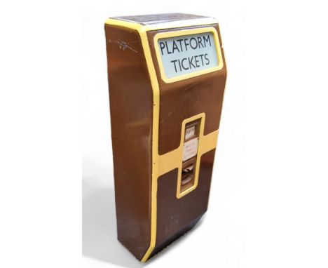 Railwayana - A British Railways platform ticket machine complete with enamel plates and makers plate 'ASSOCIATED AUTOMATION L