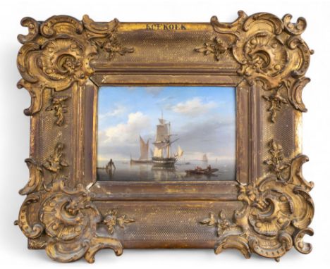 Hermanus Koekkoek 'The Elder' (Dutch, 1815-1882) Marine 1844 Oil on panel&nbsp; Initialled and dated 'HK / 44' lower left  Fr